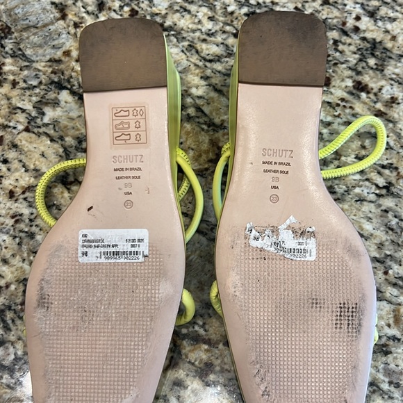 Neon yellow Schutz wedges size 9 - Picture 7 of 7